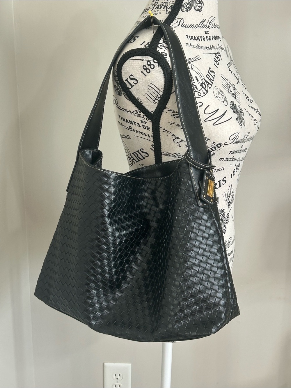 Stone & Co Woven Black Shoulder Bag